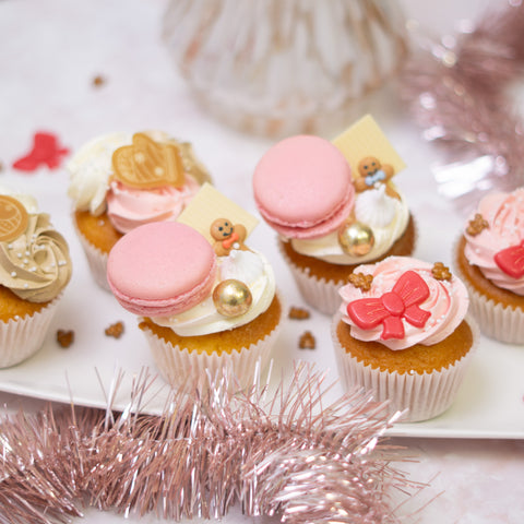 Pink Christmas Cupcake Box