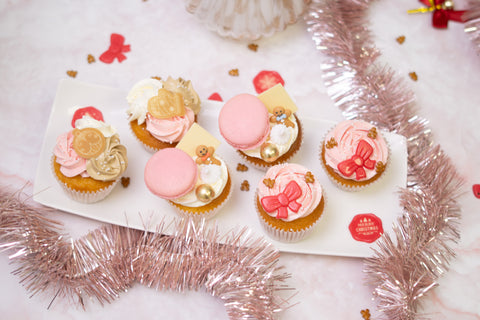 Pink Christmas Cupcake Box