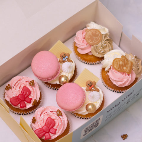 Pink Christmas Cupcake Box