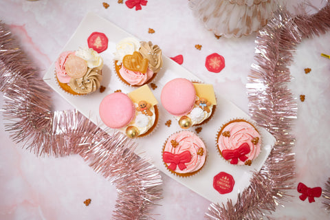 Pink Christmas Cupcake Box