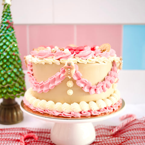 Pink Christmas Wreath Cake
