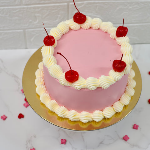 Pink Cherry Taart – Roze Vintage Taart met Kersen