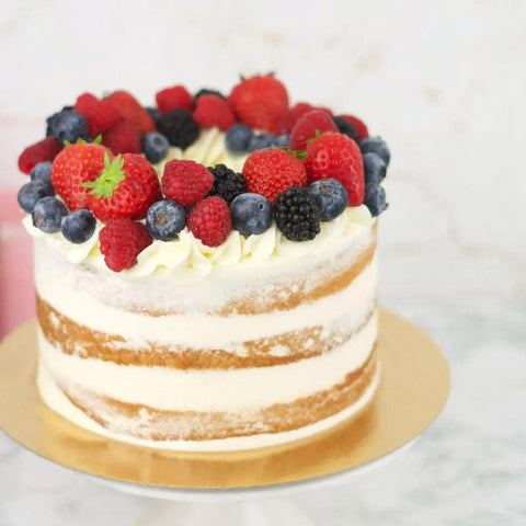 Rustieke Taart – Semi-Naked Cake met Vers Fruit (12–15 personen) - Sweet Vibes